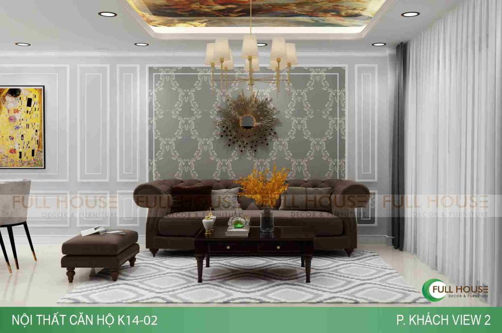Thiết kế căn hộ 3 phòng ngủ theo phong cách tân cổ điển