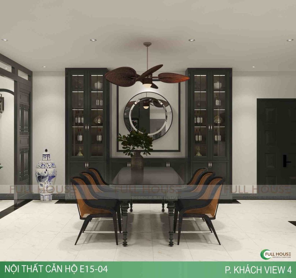 Bàn ăn thể hiện sự sang trọng, tinh tế
