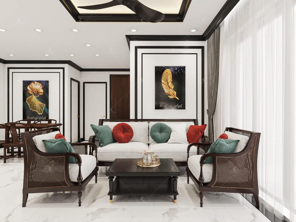 Thiết kế nội thất căn hộ theo phong cách Indochine