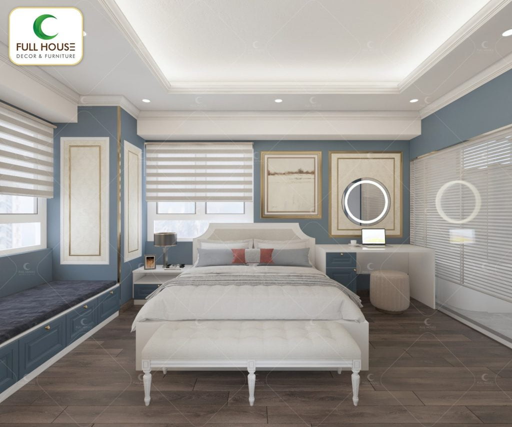 Khung cửa sổ lớn giúp căn phòng luôn thông thoáng