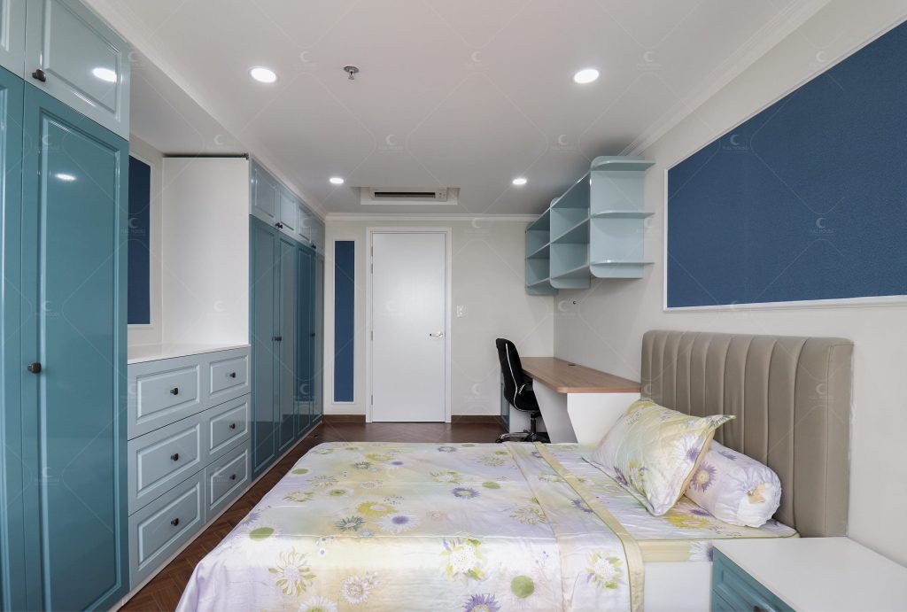 Nội thất Full House đã khéo léo sử dụng màu yêu thích của chủ nhà để tạo nên một không gian sống thanh lịch và sang trọng.