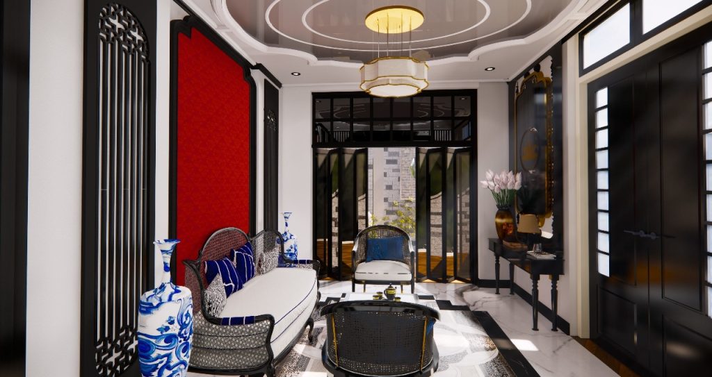 Phong cách thiết kế Indochine thường sử dụng hoa văn và họa tiết lấy cảm hứng từ văn hóa và truyền thống Đông Á